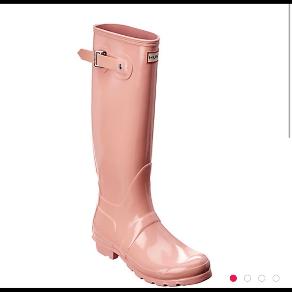 Tall Glossy Pink Hunter Boots - Brand New